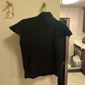 Black Sweater Tank with Loose Shoulders